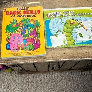 Beginner Basic Skills K-1 Workbook and Alphabet and Numbers Book set